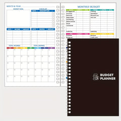PVC Hardcover Budget Planner w/ Expense Tracker - Manage Money Effectively