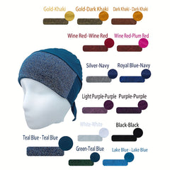 Glitter Stitching Turban Cap Double Elastic Head Wrap Casual Head Scarf Bandana