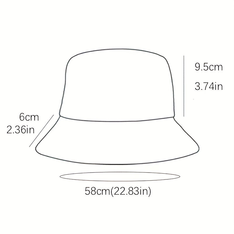 Graffiti Print Reversible Bucket Hat Hip Hop Unisex Fisherman Cap