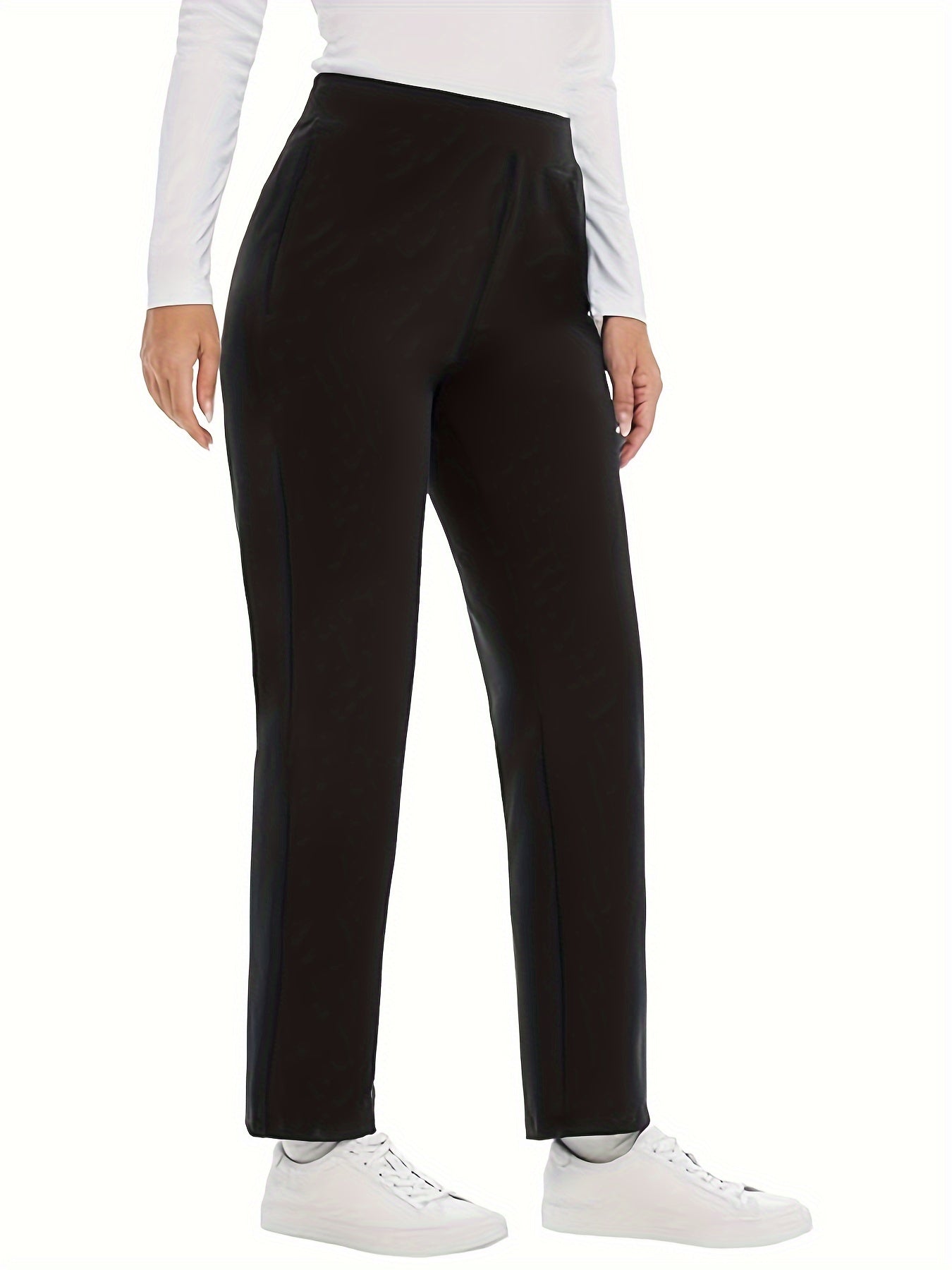  Women's High Waisted Straight Leg Trousers