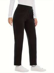  Women's High Waisted Straight Leg Trousers