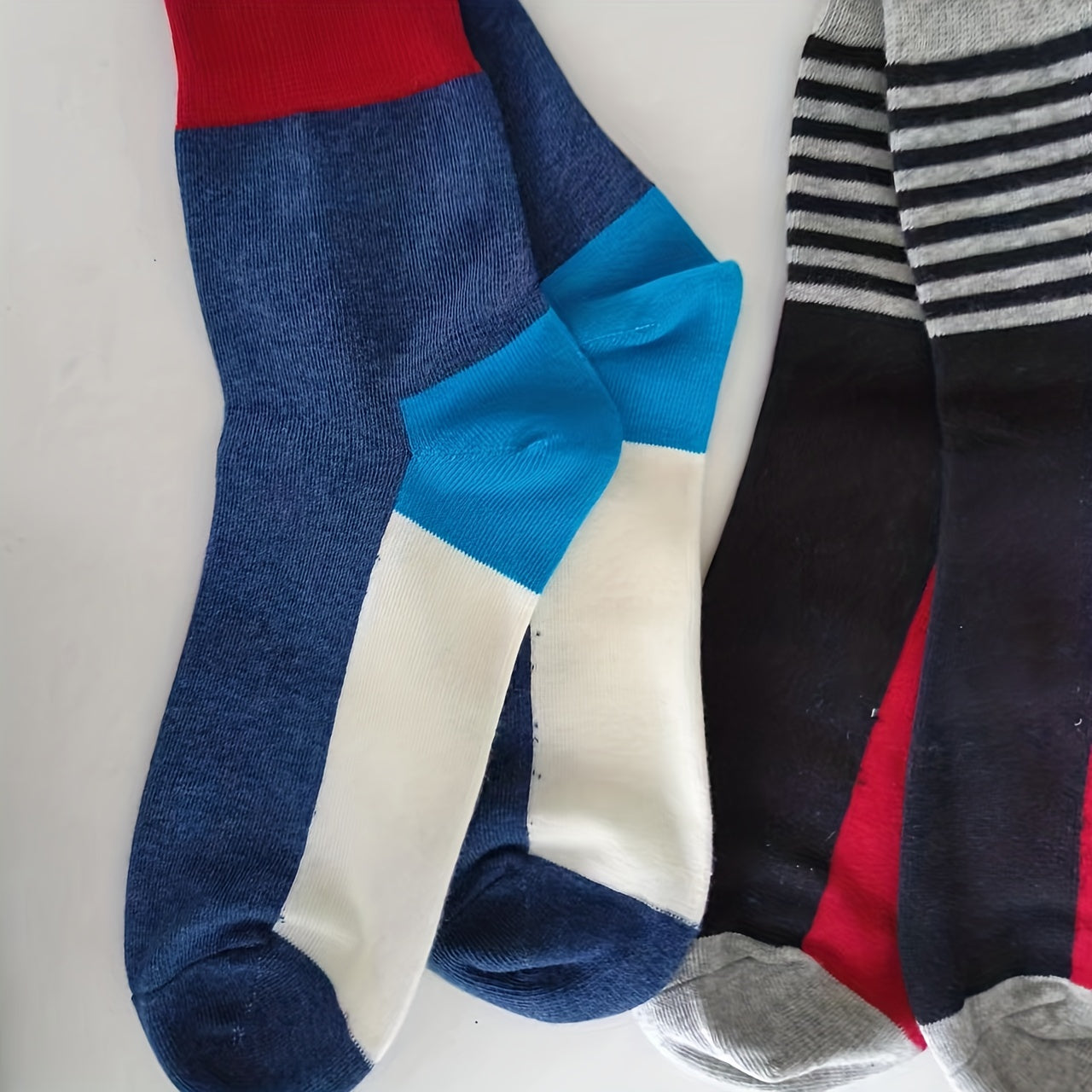 Colorblock Striped Socks Soft Mid Tube Women's Stockings