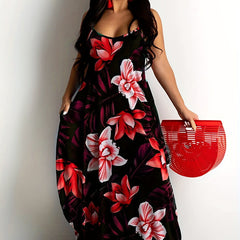 Women's Plus Floral Print Maxi Cami Dress