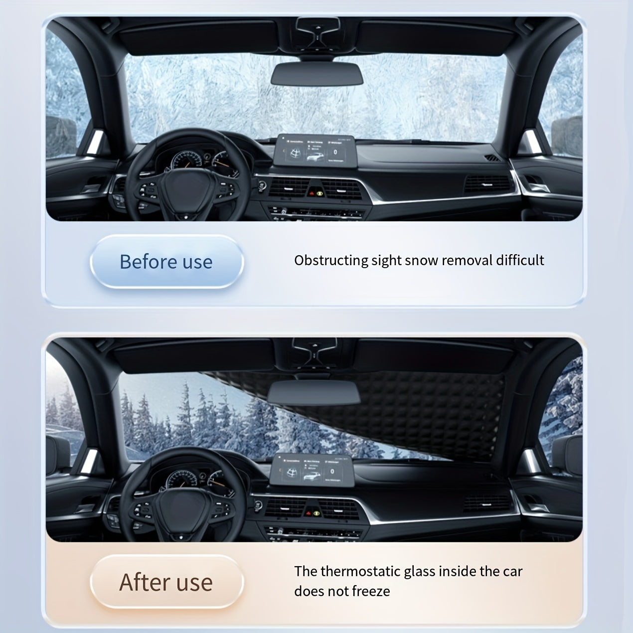 Car Snow Shield Front Windshield Frost Protection Sunscreen