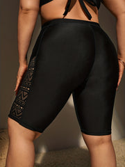  Lace High Rise Swim Shorts