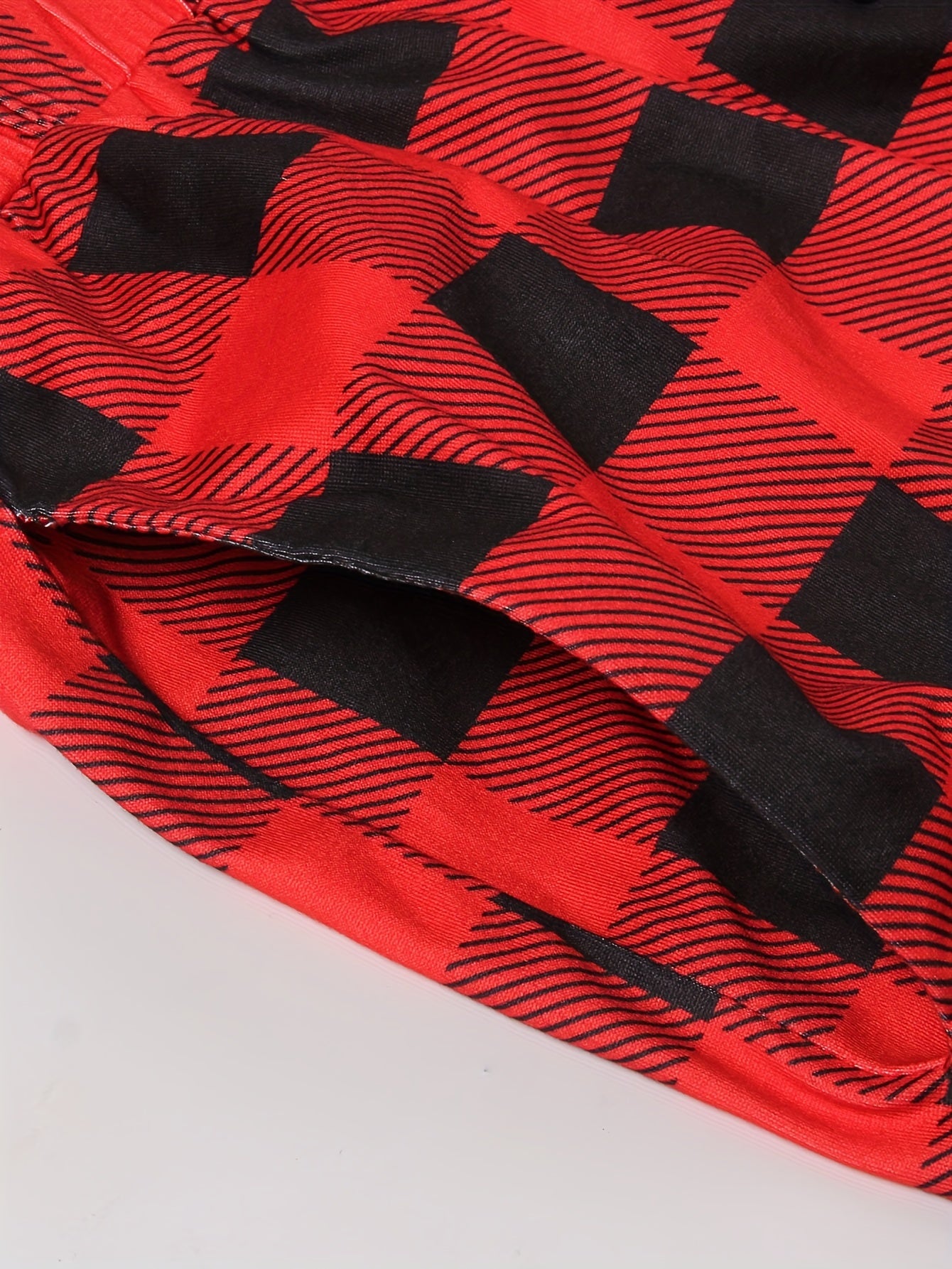  Gingham Print High Rise Tapered Leg Trousers