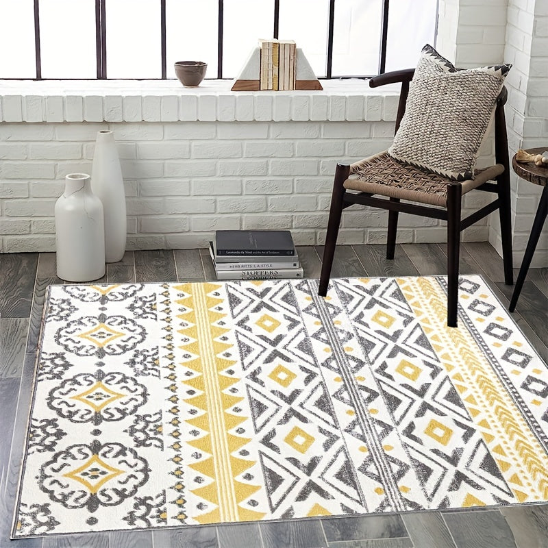 Nordic Geometric Large Area Rug, Non Slip, Machine Washable