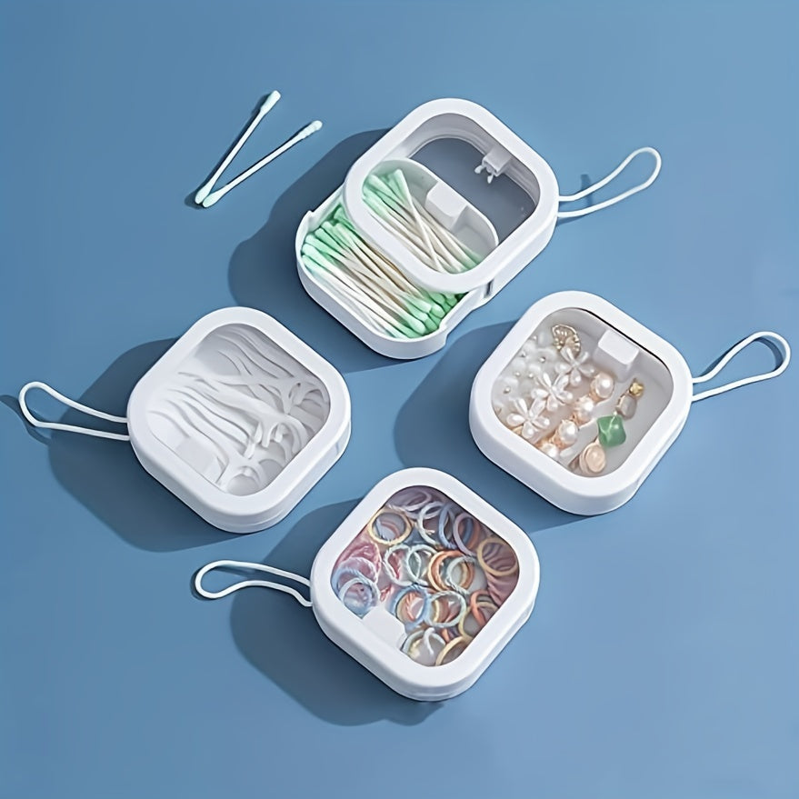 Portable Travel Qtip Holder Hair Accessory Box Pink