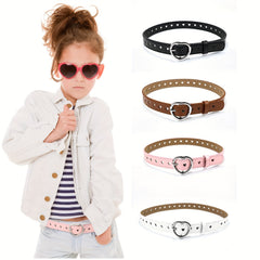 4pcs Heart Buckle Jeans Strap Men