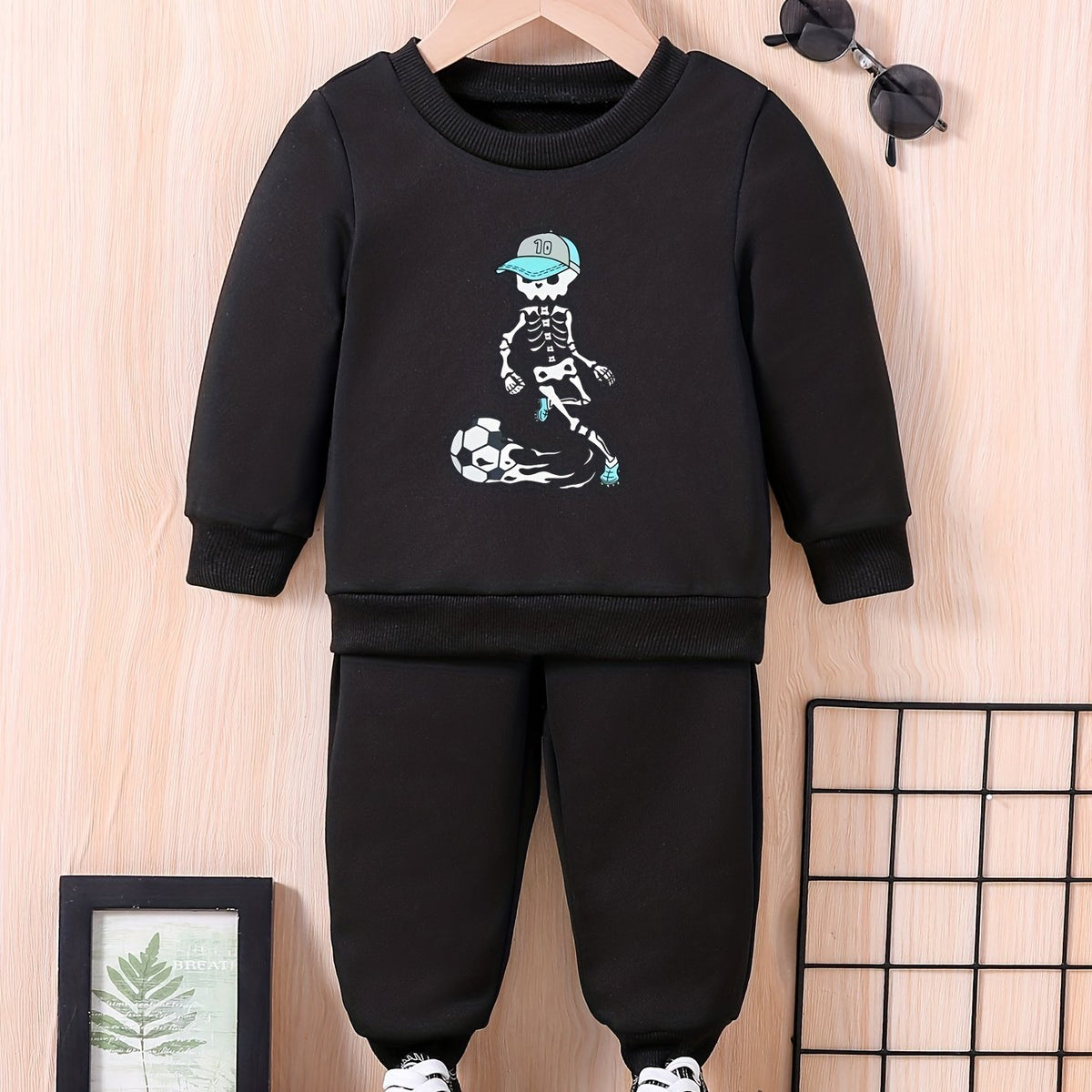 Baby & Football Player Print Outfit Set