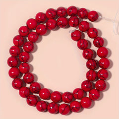 Red Howlite Turquoise Round Beads 4-10mm for Jewelry Making