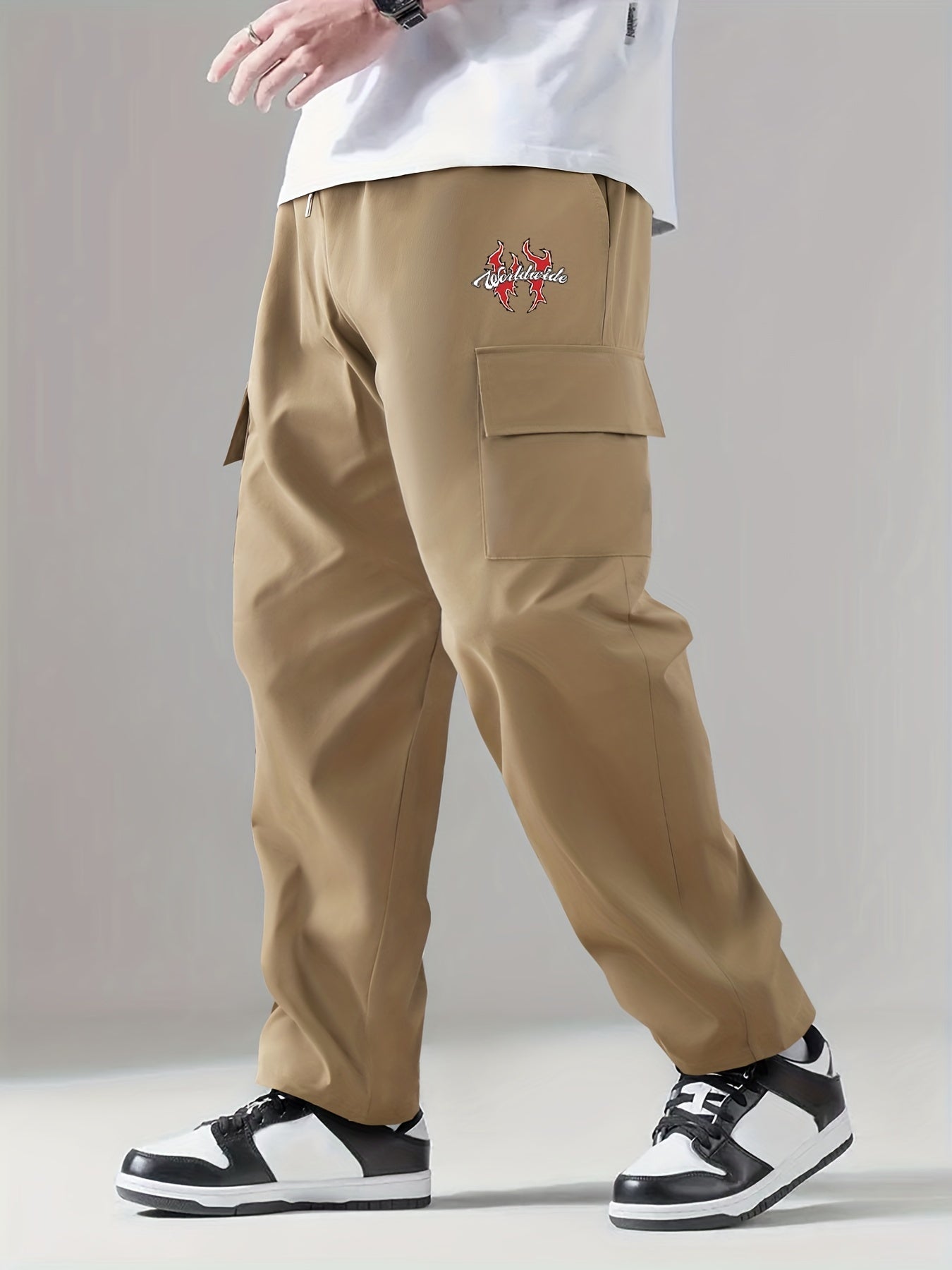 Men's Printed Cargo Pants Street Style Stretch Casual Pants