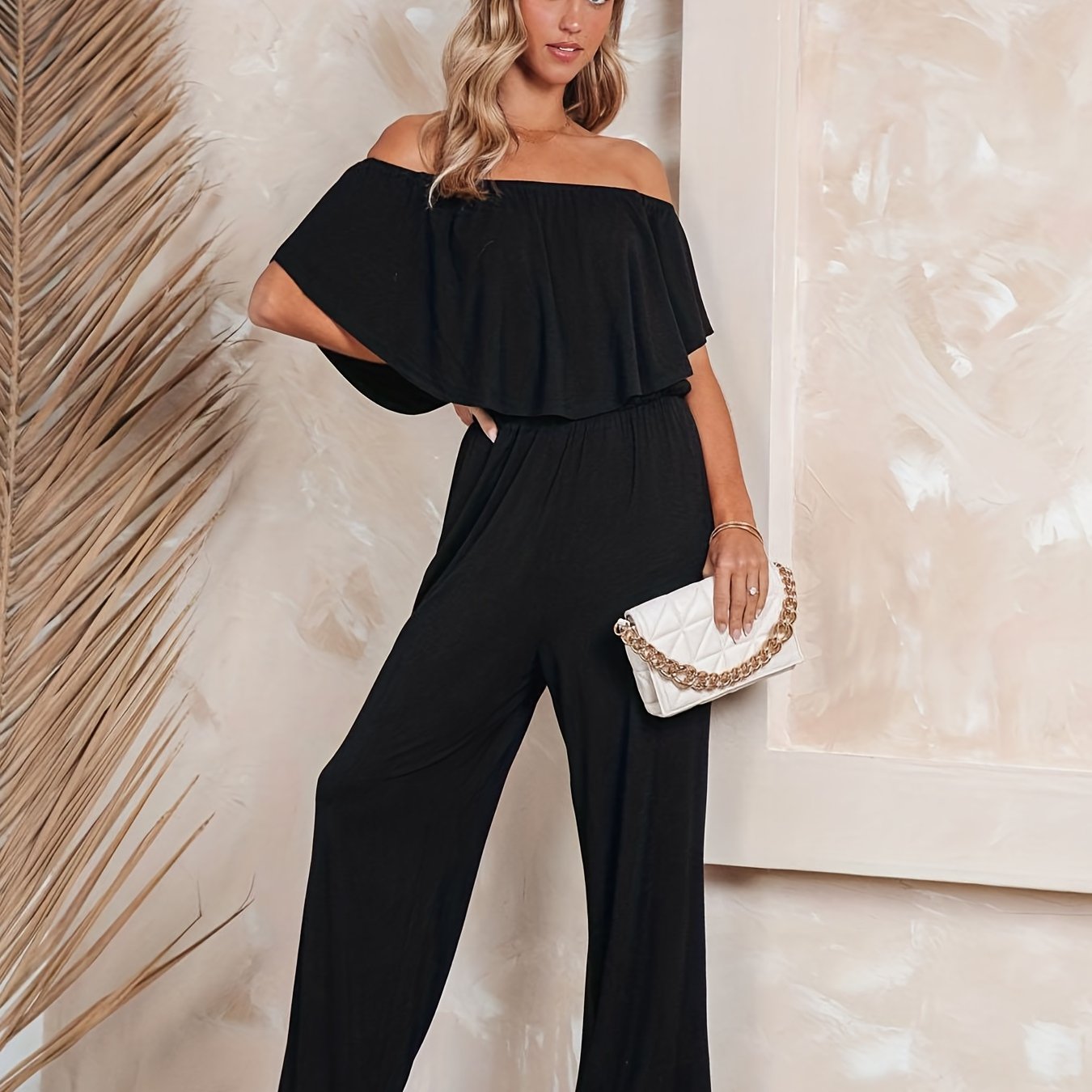 Off Shoulder Wide Leg Jumpsuit Boho Jumpsuit Spring Summer