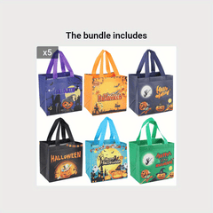 6pcs Halloween Treat Bags Small Tote Bags With Handles Bronzing Gift Bags