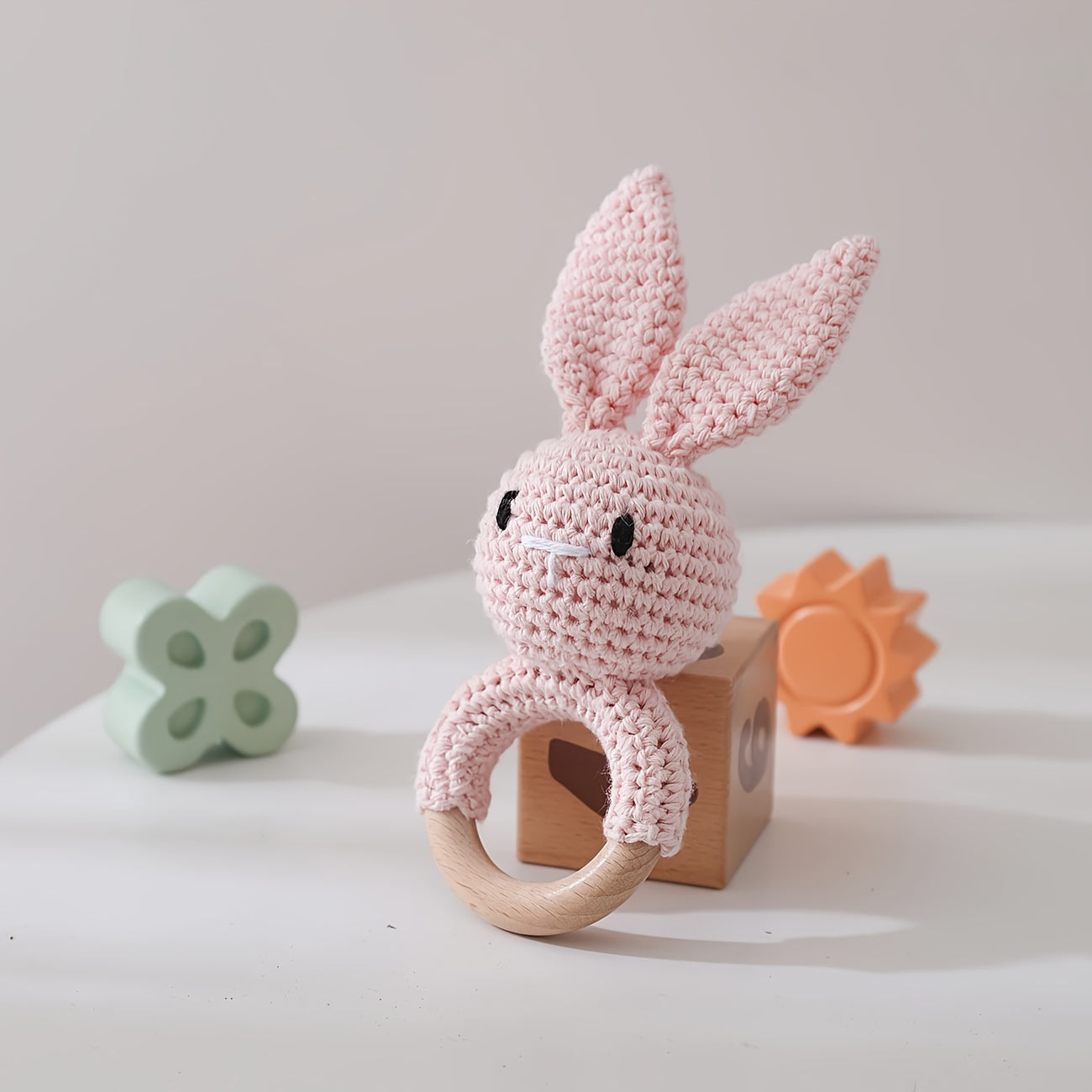 Rabbit Bell Toy with Plush Ear Sensory Toy for Toddlers