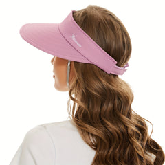 Womens 2 In 1 Zip Off Visor Ponytail Sun Hat UV Protection Sports Cap
