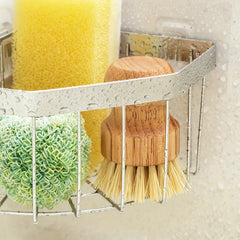 Stainless Steel Triangular Rag Corner Drain Rack Sink Sponge Storage