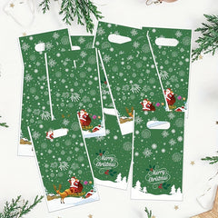 50pcs Green Christmas Family Party Gift Bags for Home Decor