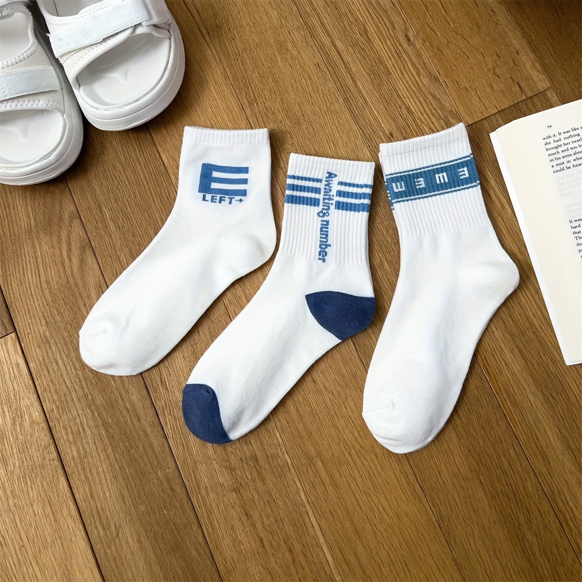 Letter E Print Socks Comfy & Breathable Street Socks Women's Stockings