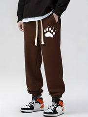 Paw Print Drawstring Sweatpants Men's Casual Pants Spring Summer Wear