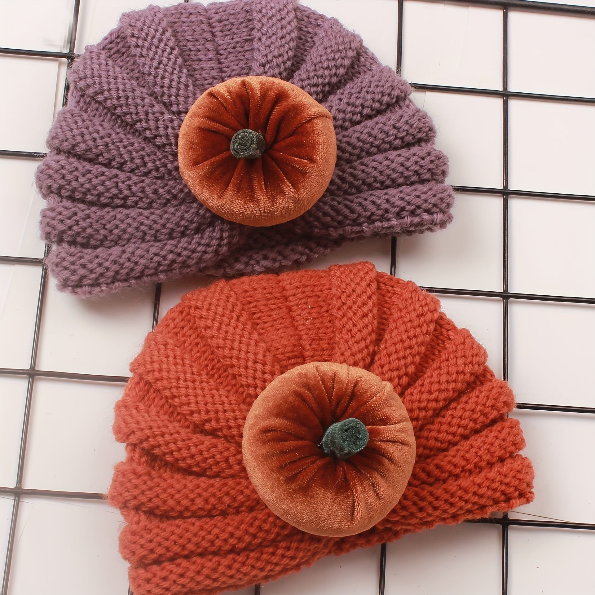 Kids' Pumpkin Head Knit Beanie Hat for Winter