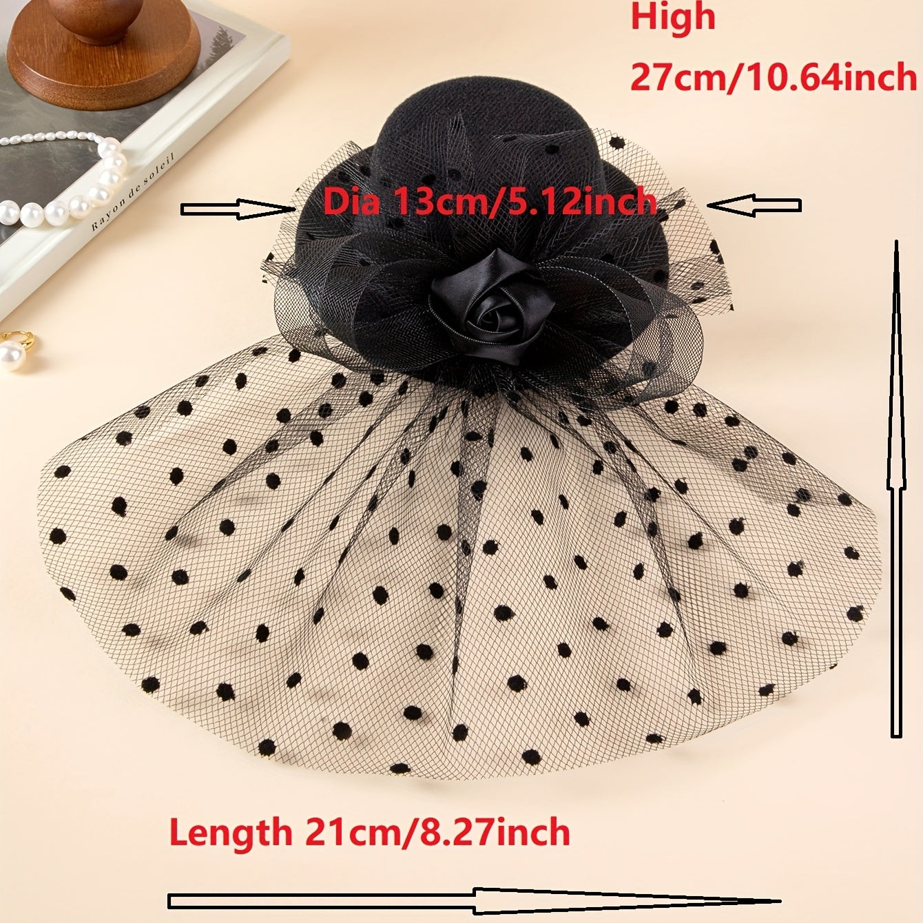 Girls Polka Dot Mesh Flower Hair Clip Headwear Princess Accessories