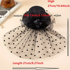 Girls Polka Dot Mesh Flower Hair Clip Headwear Princess Accessories