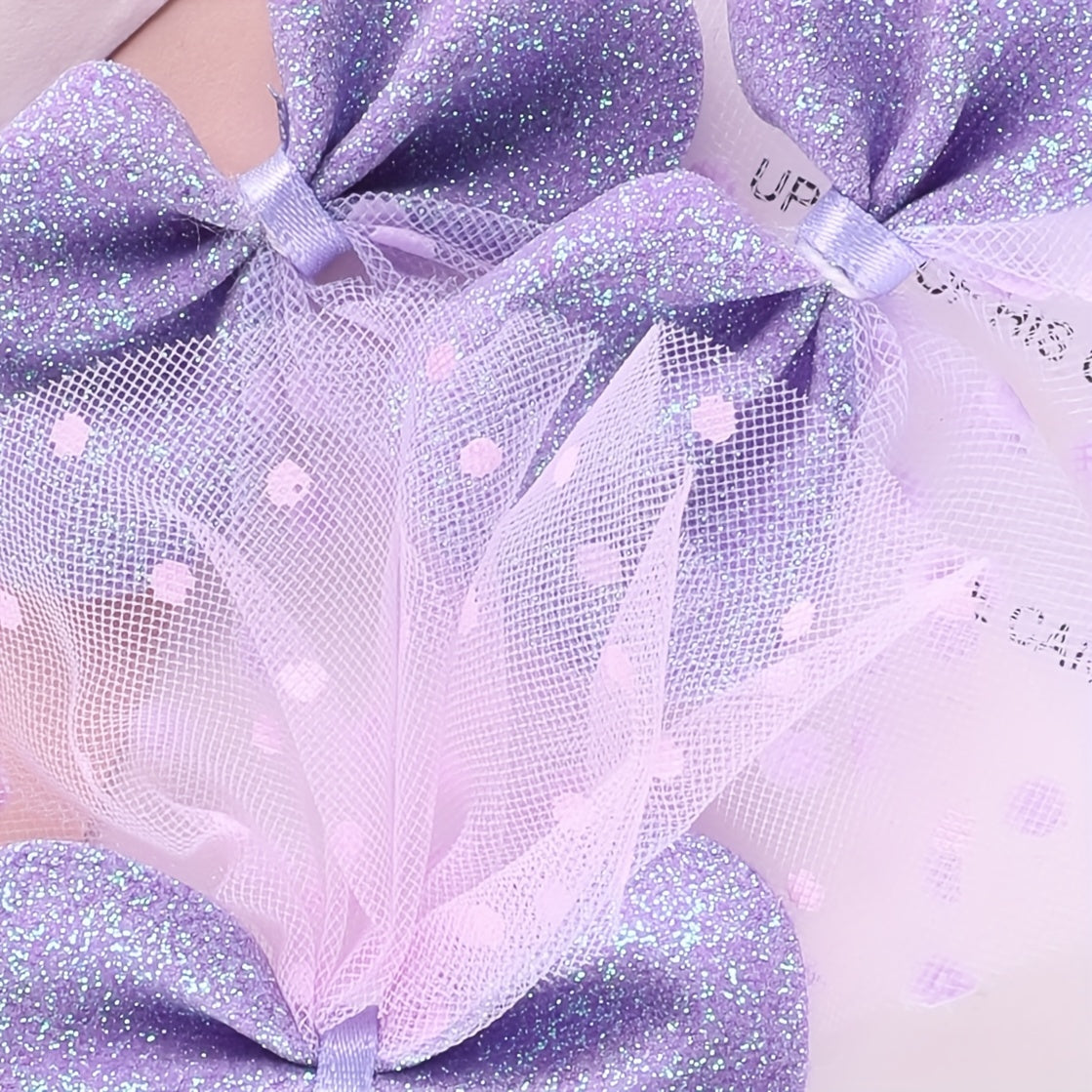 4pcs Mesh Purple Bow Patches Girls Clothing Accessories DIY Hand Sewing