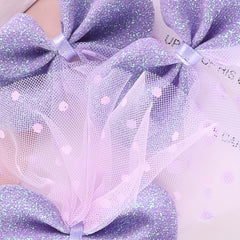 4pcs Mesh Purple Bow Patches Girls Clothing Accessories DIY Hand Sewing