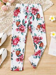 Flower Print Leggings Casual Trousers