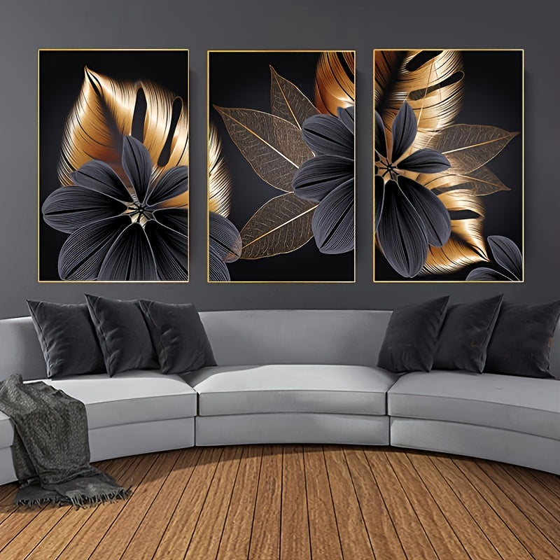 3pcs Abstract Plant Leaf Canvas Painting Wall Art Nordic Decoration