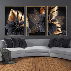 3pcs Abstract Plant Leaf Canvas Painting Wall Art Nordic Decoration