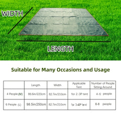 Waterproof Tent Tarp for 2-8 Person Camping