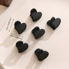 5pcs Matte Heart Hair Claw Clip Grip for Thick Hair