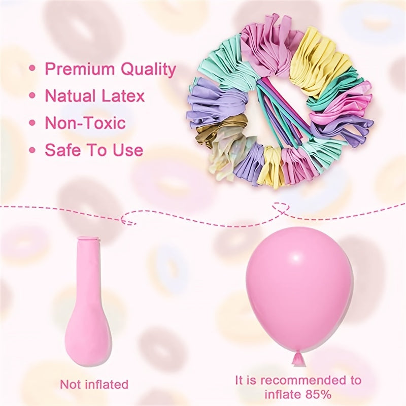 139pcs Pastel Donut Balloon Garland Arch Set Sweet One Birthday Party Decoration