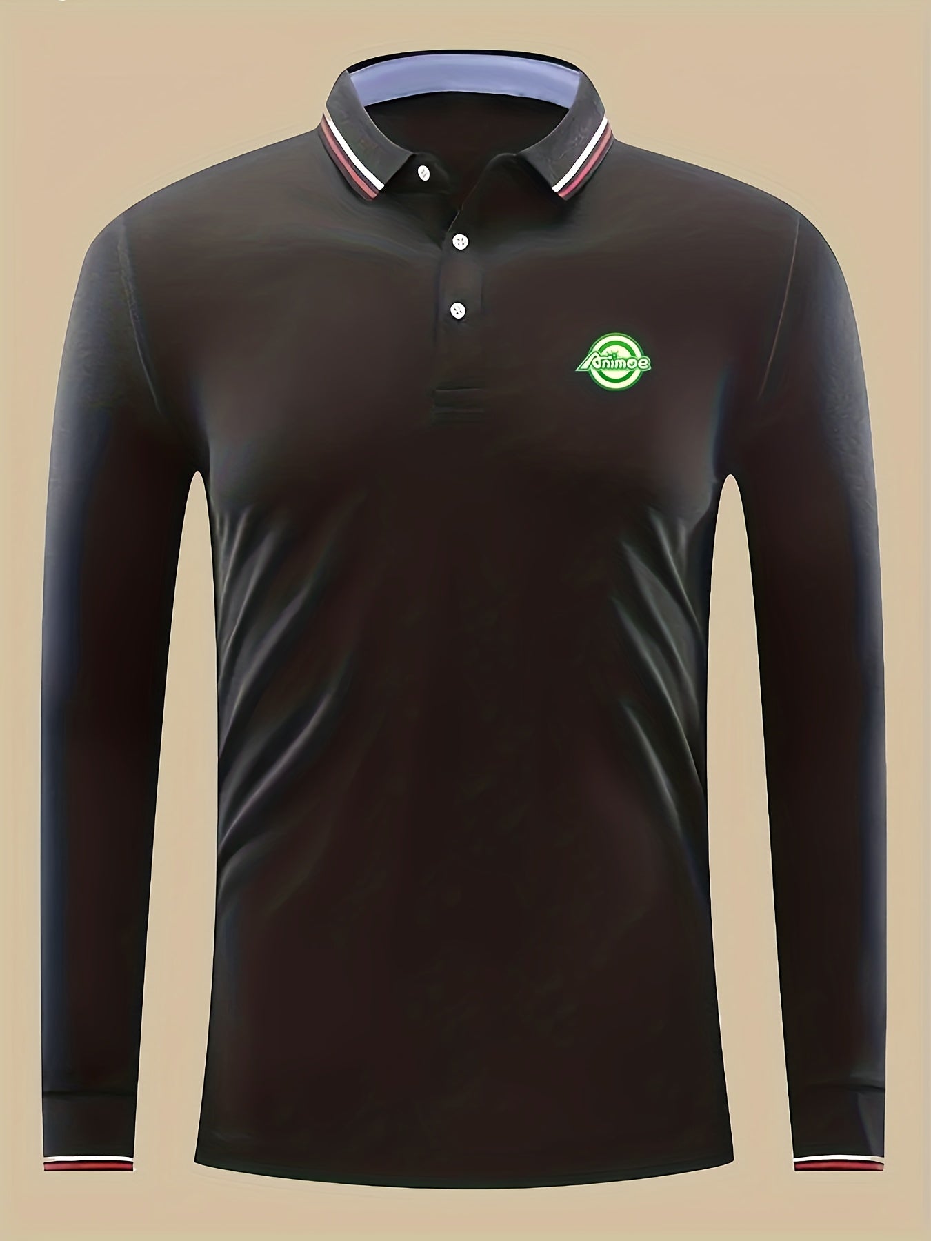 Symbol Print Men's Casual Button Up Lightweight Polo Shirt