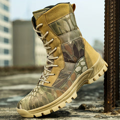 Men's High Top Tactical Work Boots for Outdoor Hiking