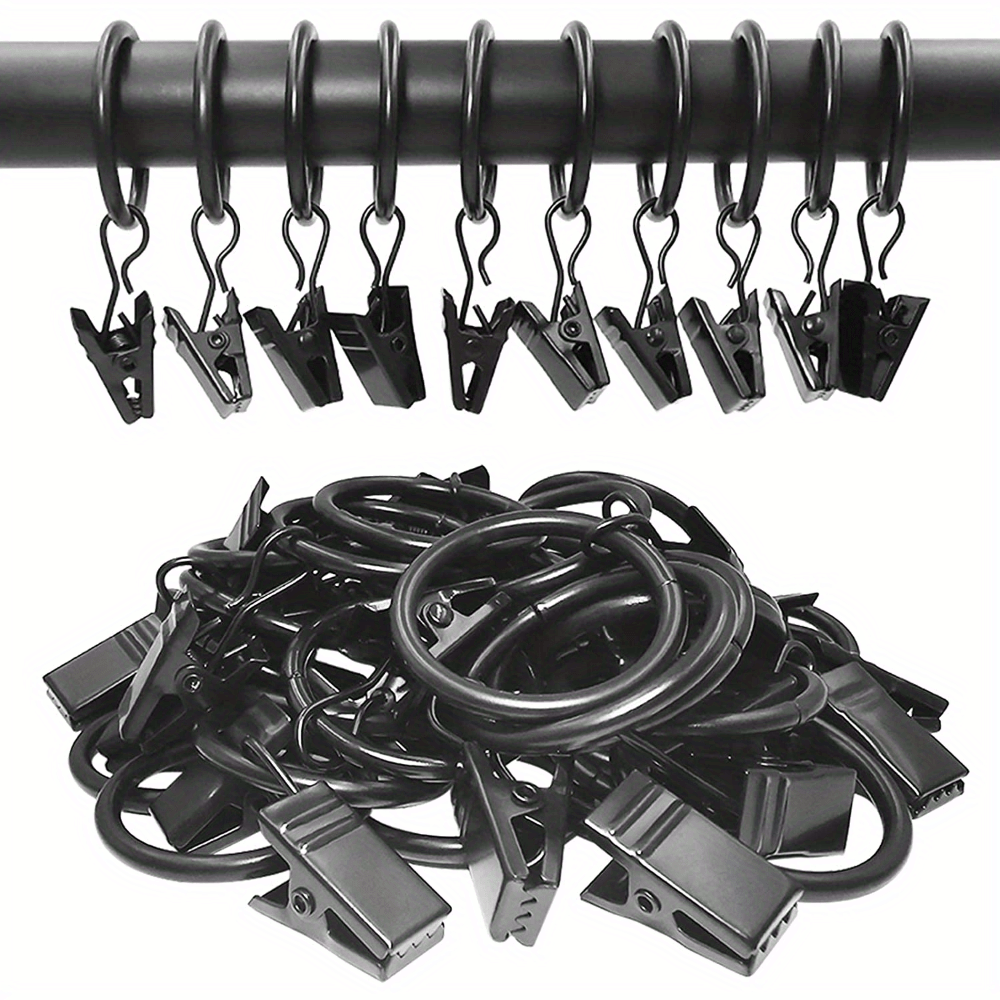 20pcs 40pcs Curtain Rings with Clips Drapery Hangers 3.2cm Interior Diameter
