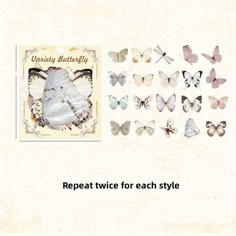 40pcs Butterfly Waterproof Stickers Scrapbooking Label Diary Cup Phone