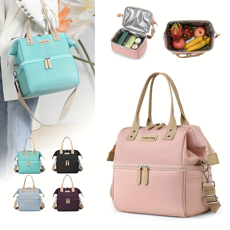 Large Capacity Portable Lunch Bag Insulated Shoulder Crossbody Picnic Camping Ba