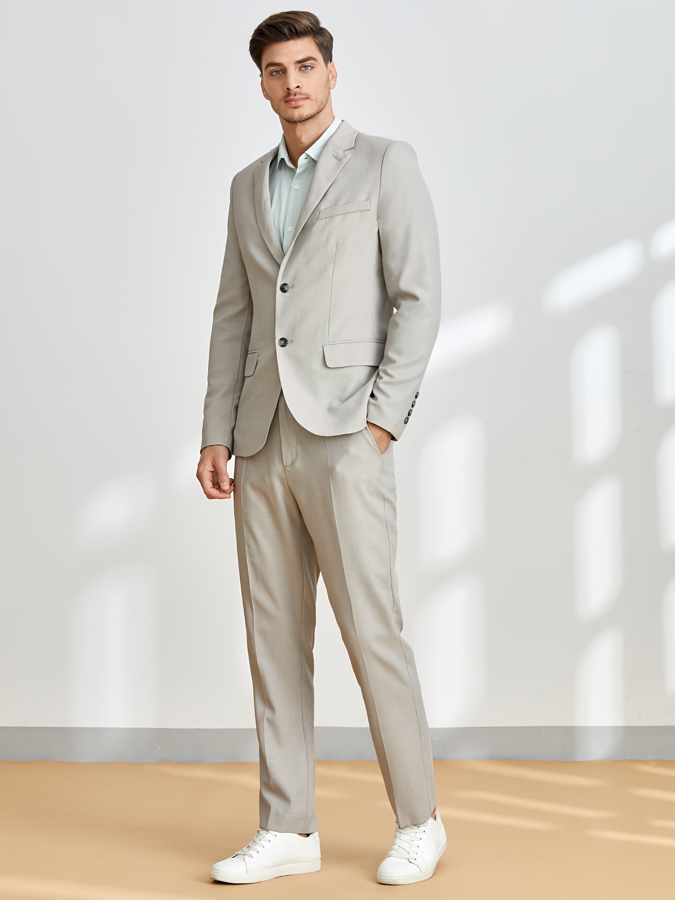 Men's 2-Piece Suit Jacket & Dress Pants Set for Business Dinner Wedding