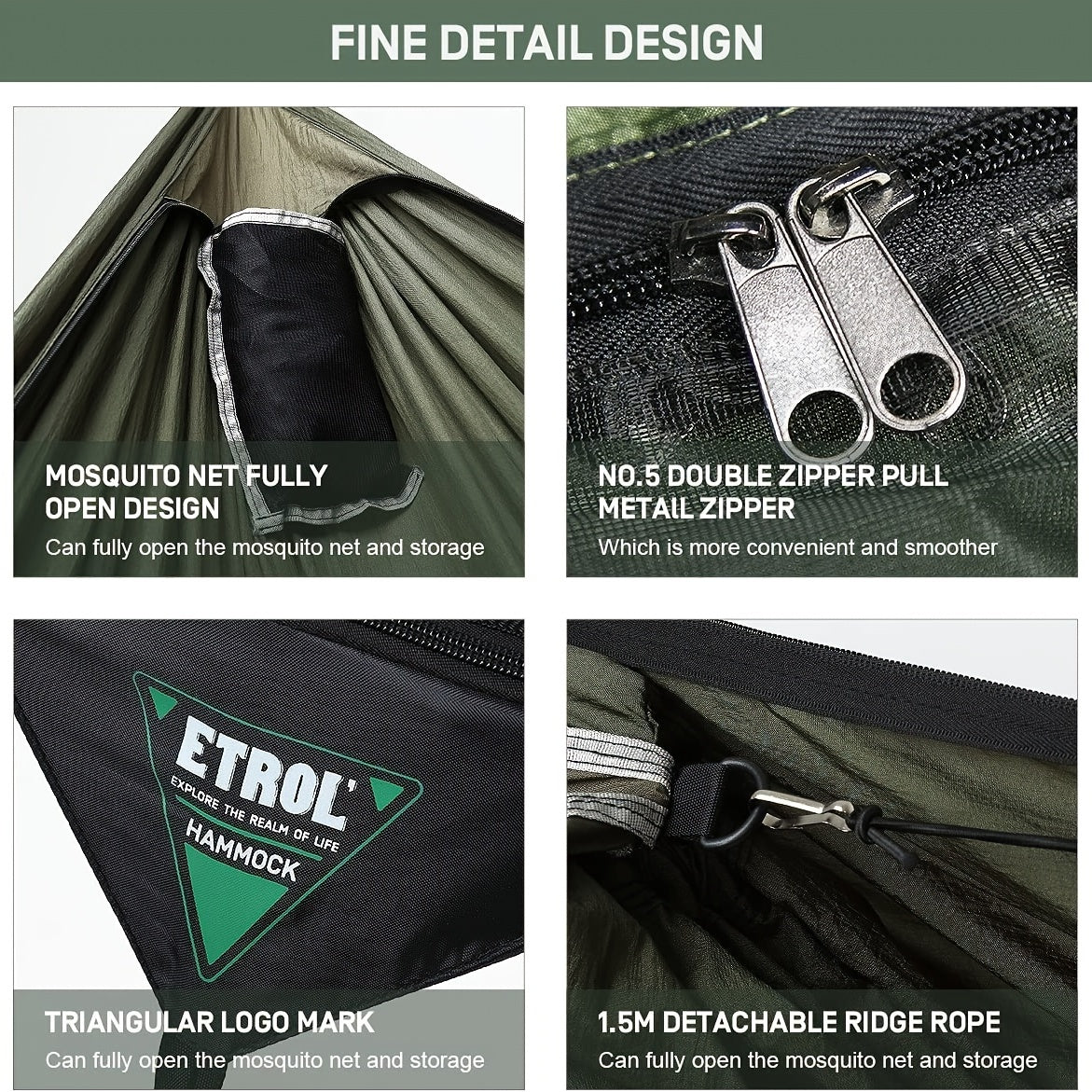 ETROL Hammock with Mosquito Net - Outdoor Camping Gear