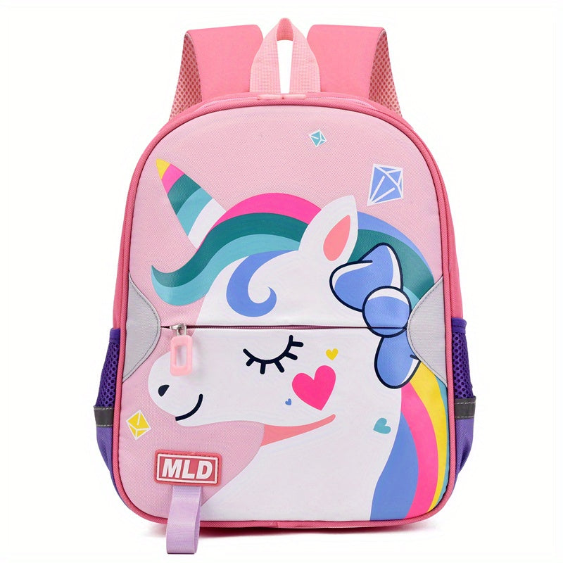 Kids Unicorn Printed Backpack Large Capacity Lightweight Casual Travel Bag