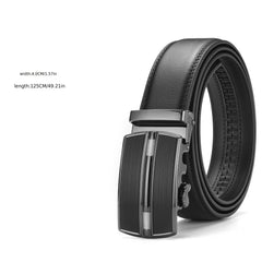 High End Men's Leather Business Belt with Automatic Buckle