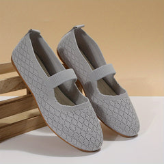 Women's Knit Flat Shoes Comfy Slip On Mary Jane Casual Flats