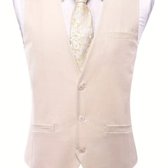 Men's Slim Fit Solid Suit Vest - Business Formal Vest