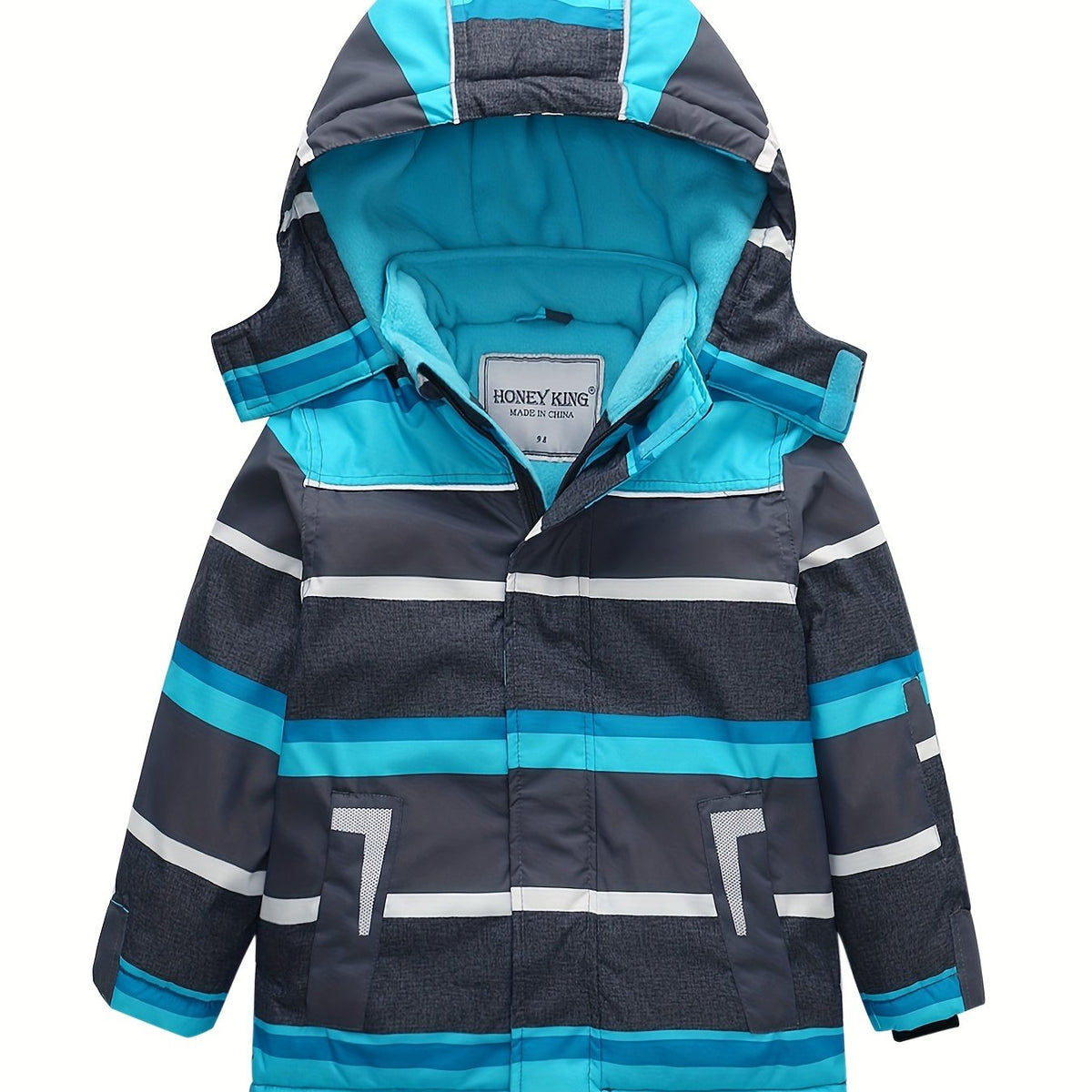 Boys Striped Ski Jacket Winter Snowboarding Coat