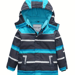 Boys Striped Ski Jacket Winter Snowboarding Coat