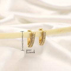 Copper Micro Inlaid Zircon Earrings for Banquet Party