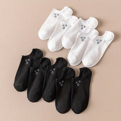 10 Pairs Cartoon Print Low Cut Ankle Socks Women's Stockings & Hosiery